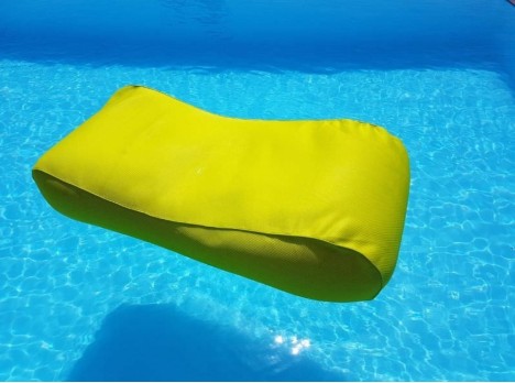 Lettino da piscina in tessuto giallo
