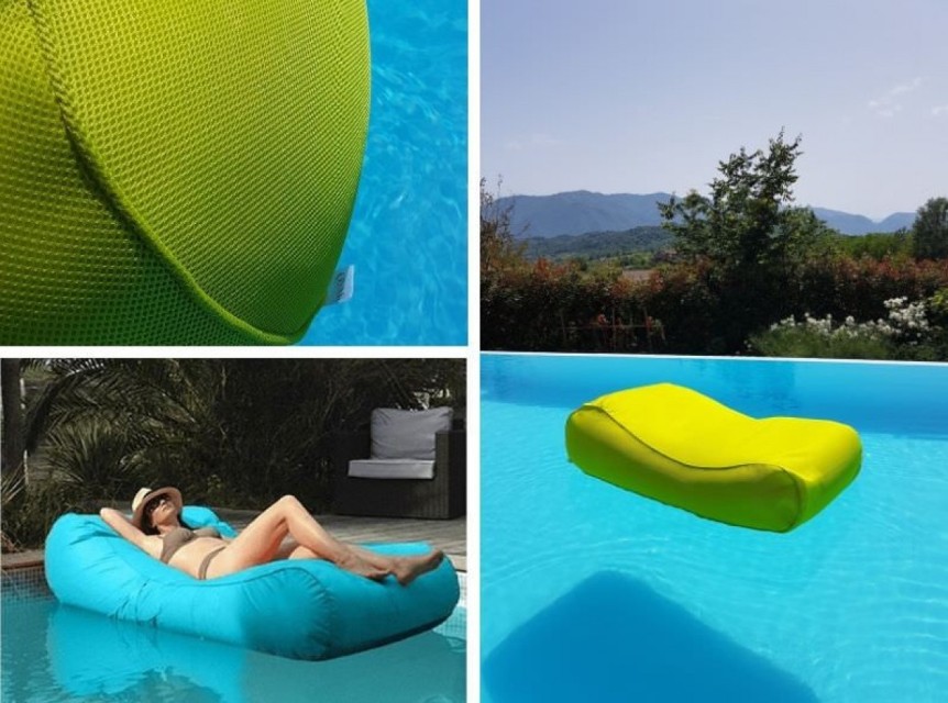 Lettino galleggiante giallo