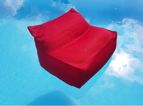 Poltrona galleggiante in tessuto rosso