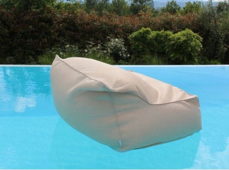 Poltrona galleggiante in tessuto bianco sporco