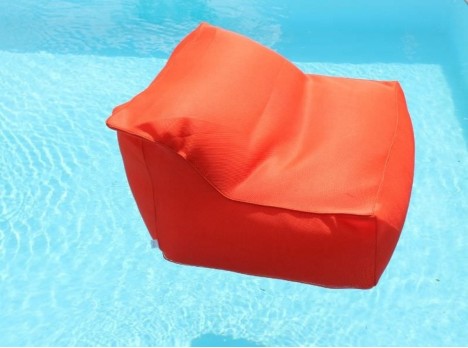 Poltrona galleggiante in tessuto arancione