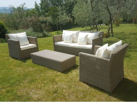 Salotto per esterno colore naturale