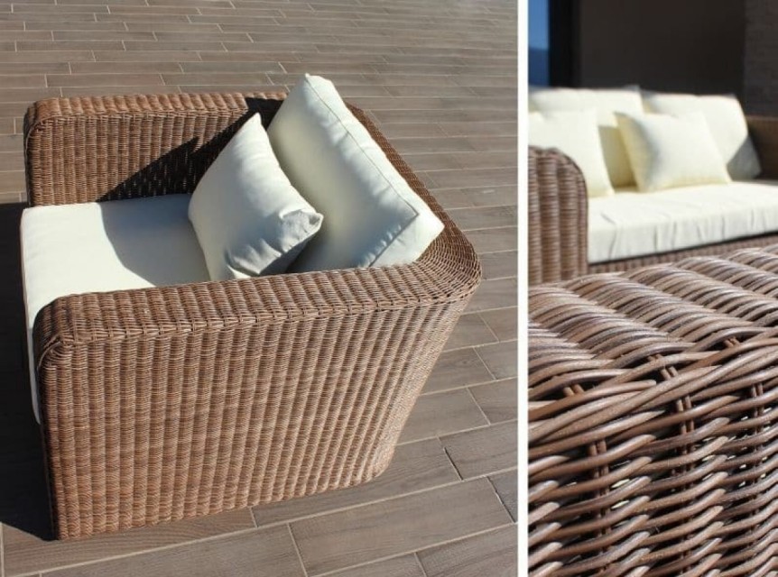 Ampia poltrona per esterno