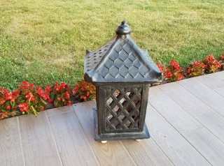 Lanterna per esterno in terracotta nera