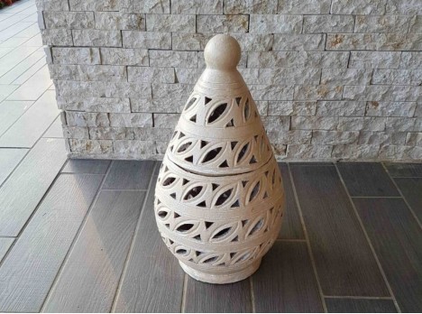 Lanterna in terracotta Eggy White