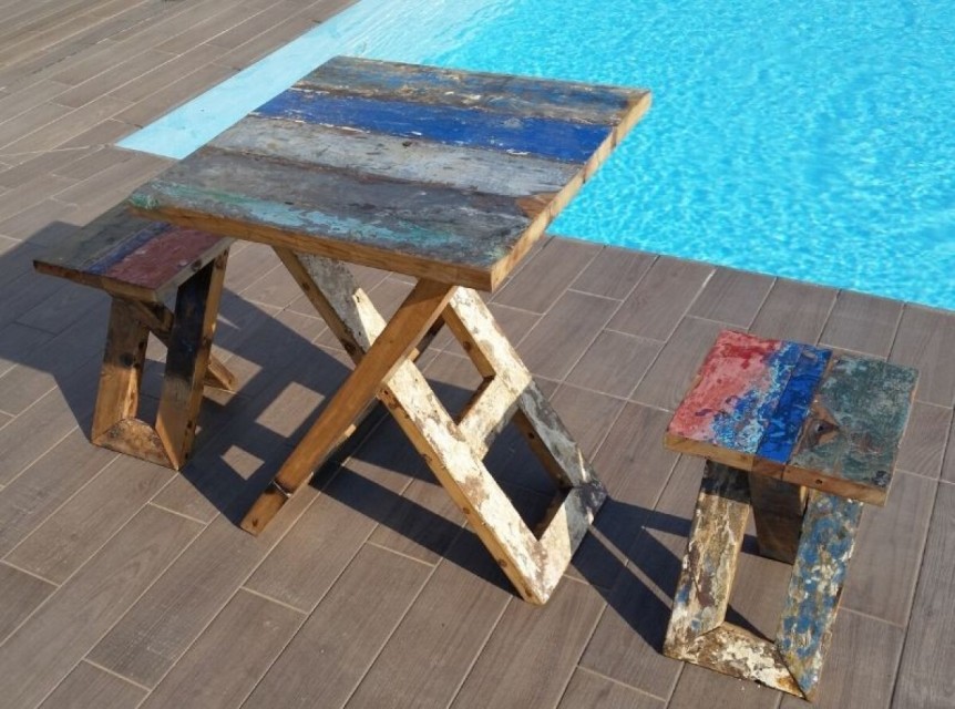 Set due posti in legno di barca