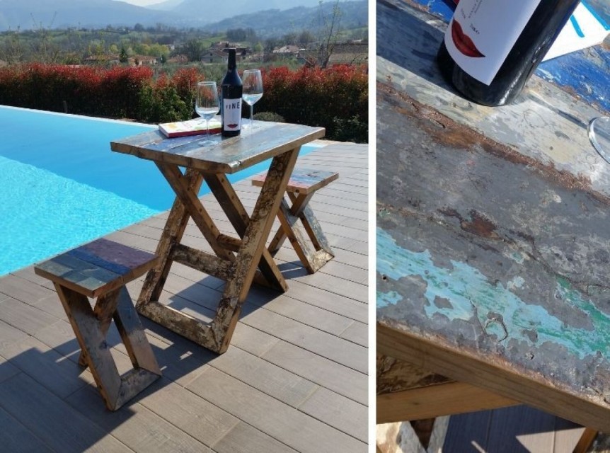 Set due posti in legno colorato