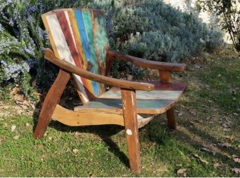 Poltrona in legno di barca indonesiano