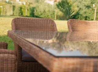 Tavolo dieci posti per esterno in fibra sintetica