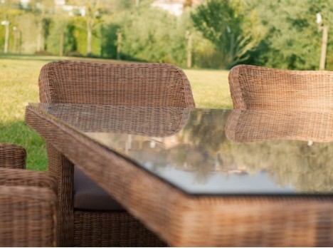 Tavolo dieci posti per esterno in fibra sintetica