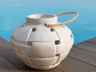 Lanterna in terracotta bianca