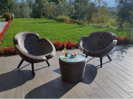 Set due posti in rattan naturale