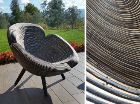 Poltrona di design in rattan
