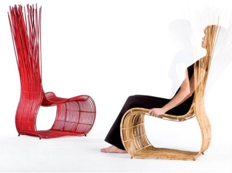 Poltrona di design in fibra naturale