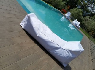 Lettino da esterni in tessuto