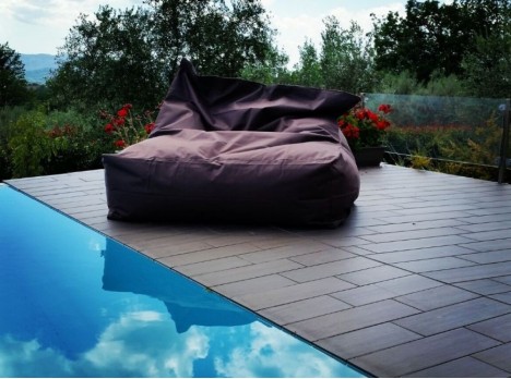 Poltrona due posti per esterno in tessuto