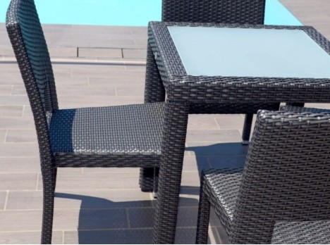 Tavolo da giardino con sedie in rattan sintetico Java