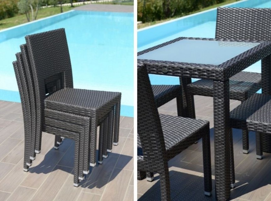 Set quattro posti per esterno bar