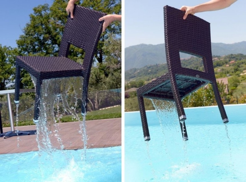 Sedie per esterno impilabili in rattan