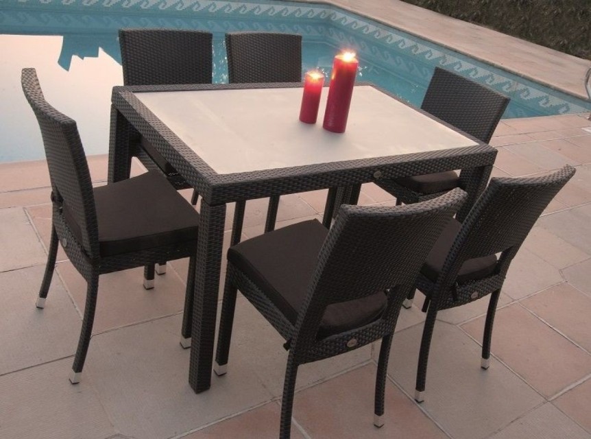 Tavolo da esterno in rattan Mauritius