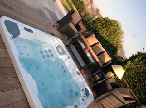 Salotto per esterno in rattan