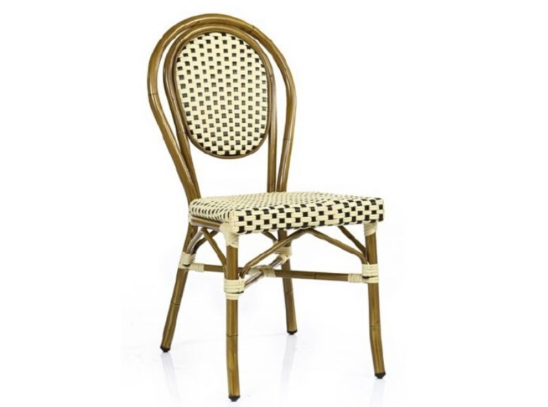 Sedia Bistrot sedia da giardino sedia impilabile batch RATTAN rivestimento CAPPUCCINO 2x 