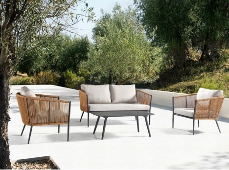 Salotto per esterno di design in corda