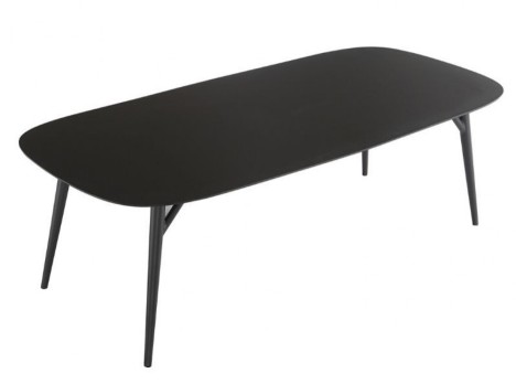 Tavolo da 8 per esterno di design in alluminio con poltrona in corda