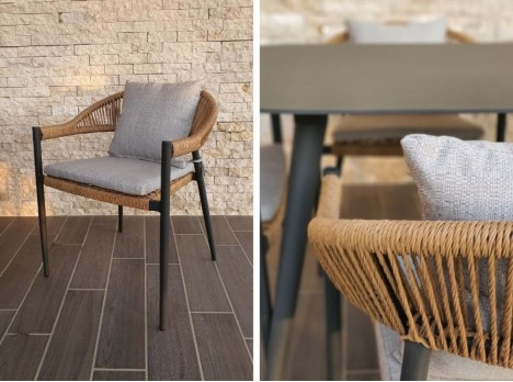 Sedia in alluminio e corda