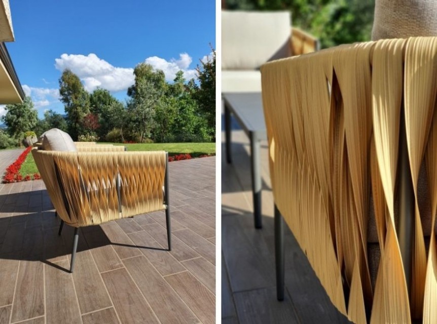 Intreccio artigianale in fibra piatta