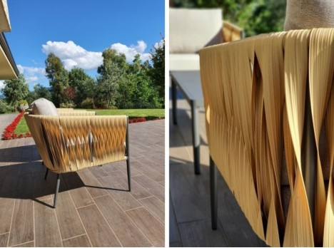 Intreccio artigianale in fibra piatta