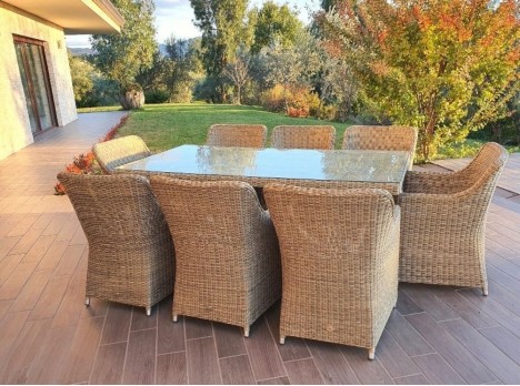 Tavolo per esterno in fibra sintetica tonda