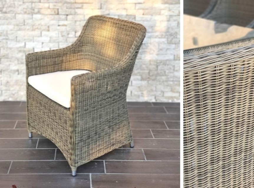 Poltrona in fibra sintetica effetto naturale