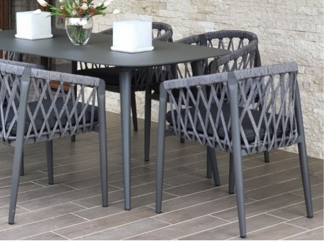 Sedie outdoor intrecciate in corda