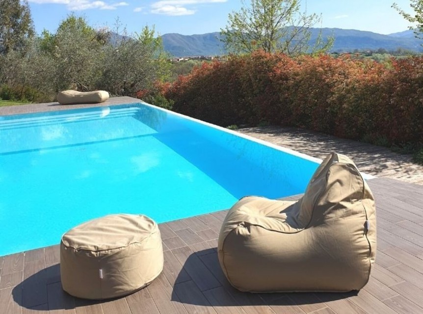 Poltrona da giardino in tessuto