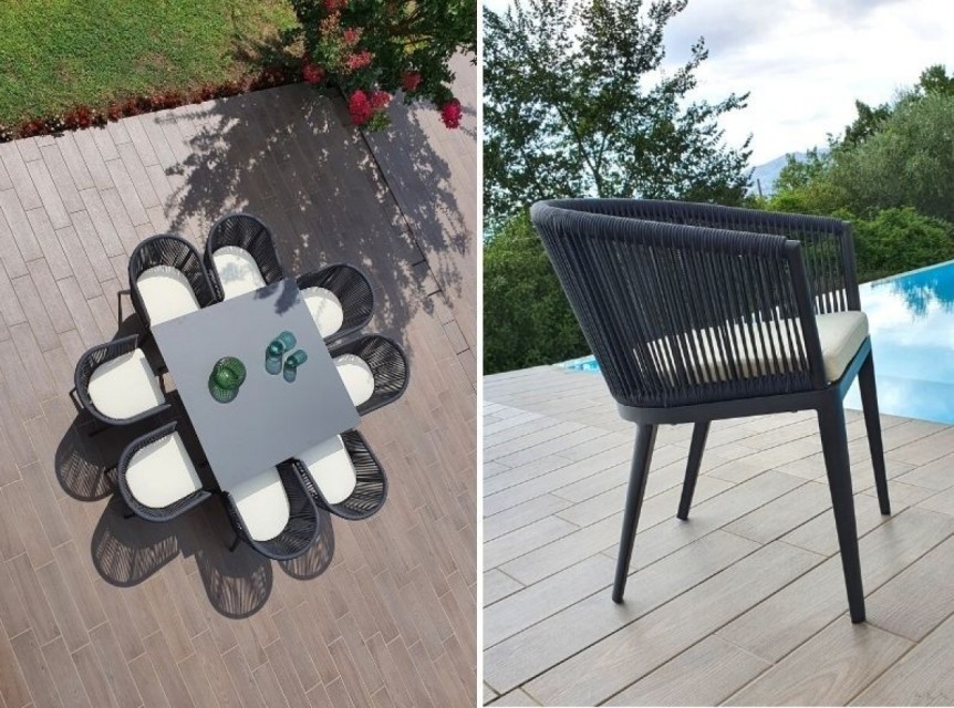 Set tavolo e sedie per esterno