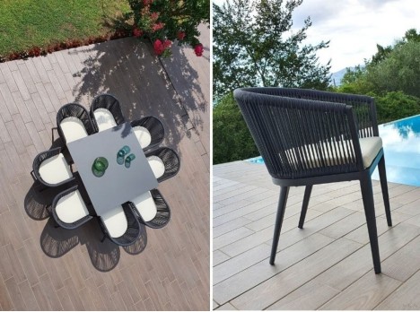 Set tavolo e sedie per esterno