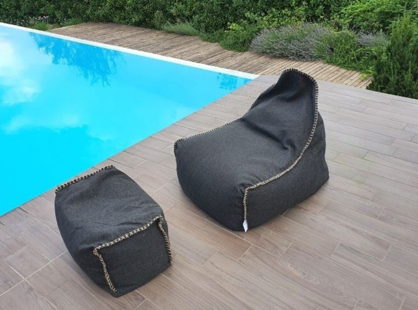 Pouf da giardino in tessuto tecnico per esterni di alta qualità