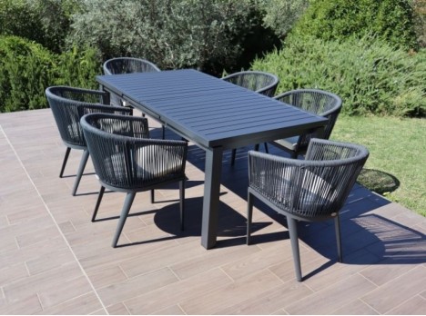 Tavolo estensibile da esterno in allumino con meccanismo automatico