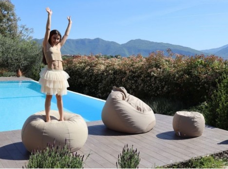 Pouf da esterno in tessuto