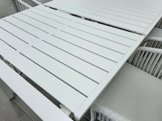 Tavolo estensibile in alluminio avorio