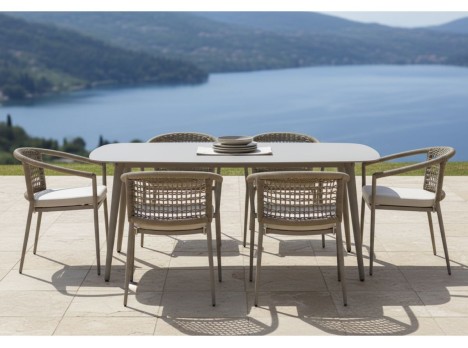 Tavolo da giardino di design in alluminio