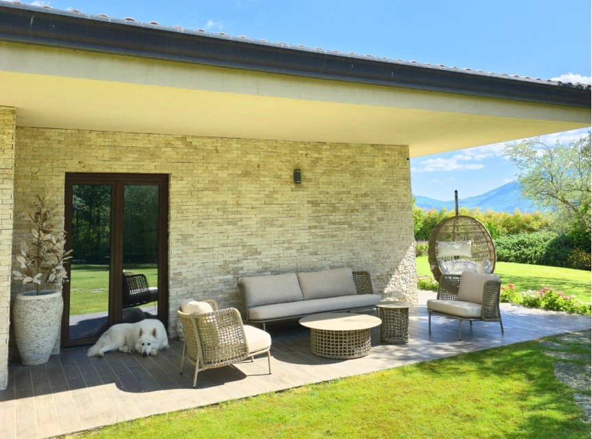 Dettaglio intreccio in corda lavorata