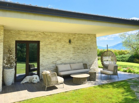 Dettaglio intreccio in corda lavorata