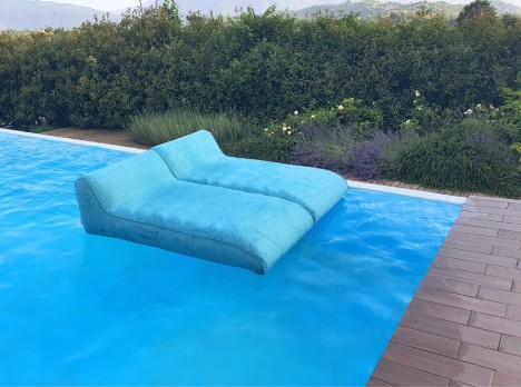 Lettino galleggiante gonfiabile in tessuto