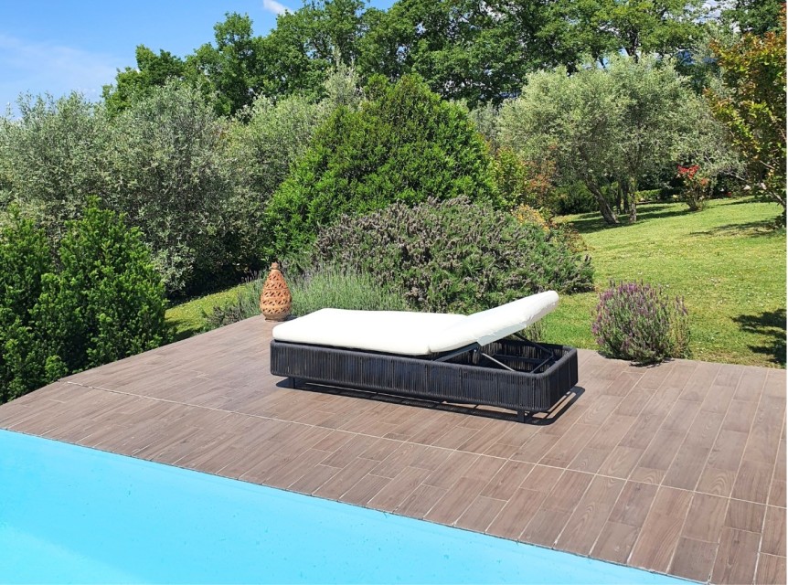 Sdraio con schienale regolabile in corda