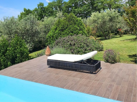 Sdraio con schienale regolabile in corda