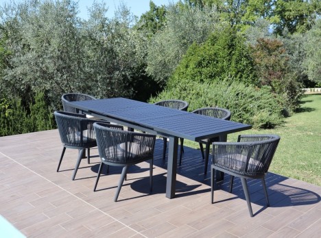 Tavolo da pranzo per giardino con funzione estensibile