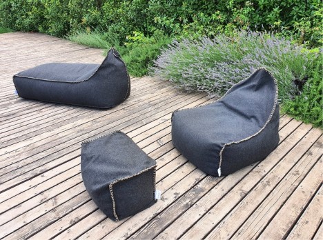 Pouf da giardino in tessuto outdoor