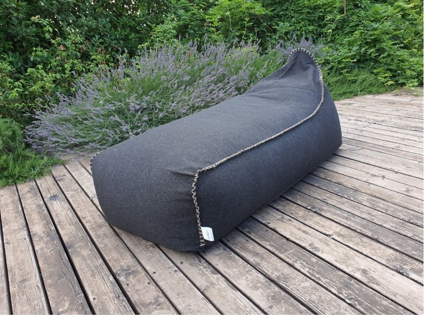 Lettino da esterno Dandy in tessuto con maxi cuscino imbottito